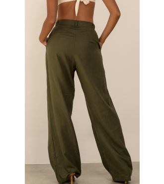 ANAHI VERDE OLIVA CALÇA COM LINHO