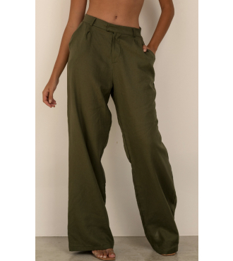 ANAHI VERDE OLIVA CALÇA COM LINHO