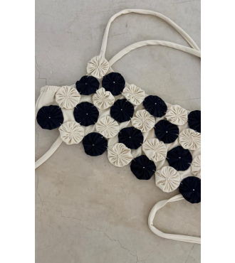 FLOR DO SERTÃO TOP CROPPED PRETO E OFFWHITE