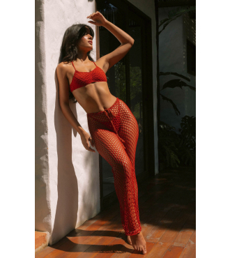 GRINGA BORDÔ CALÇA EM RENDA