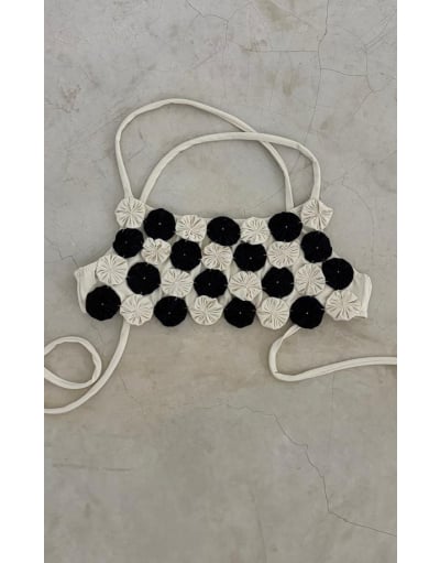 FLOR DO SERTÃO TOP CROPPED PRETO E OFFWHITE