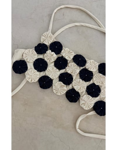 FLOR DO SERTÃO TOP CROPPED PRETO E OFFWHITE