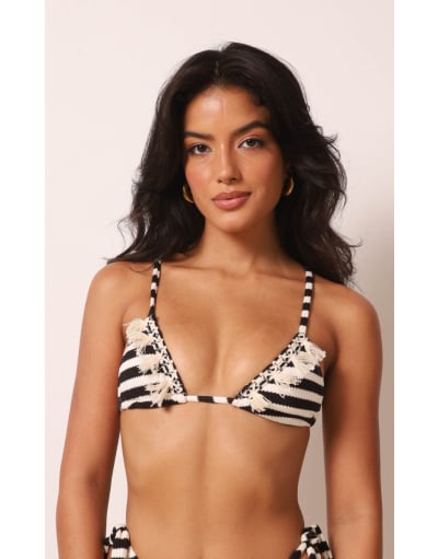 MARINA BLACK STRIPES TOP SUN KINI