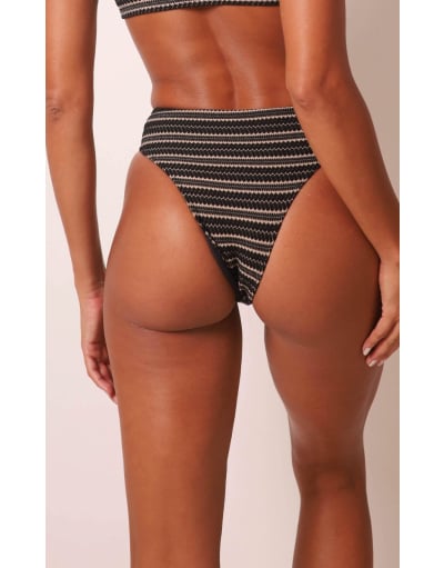 SUYANE BLACK STRIPES CALCINHA SEMI HOT PANT