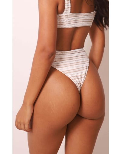 SUYANE OFF WHITE STRIPES CALCINHA SEMI HOT PANT