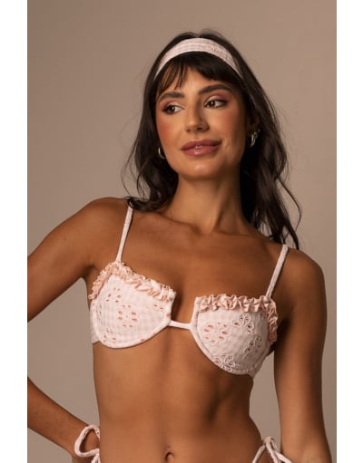 VICHY BARBIE PINK TOP ARCO SIMPLES